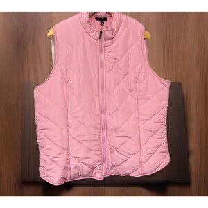 Lane Bryant Puffer Vest Zip Size 18/20 Full zip Pockets Pink New
